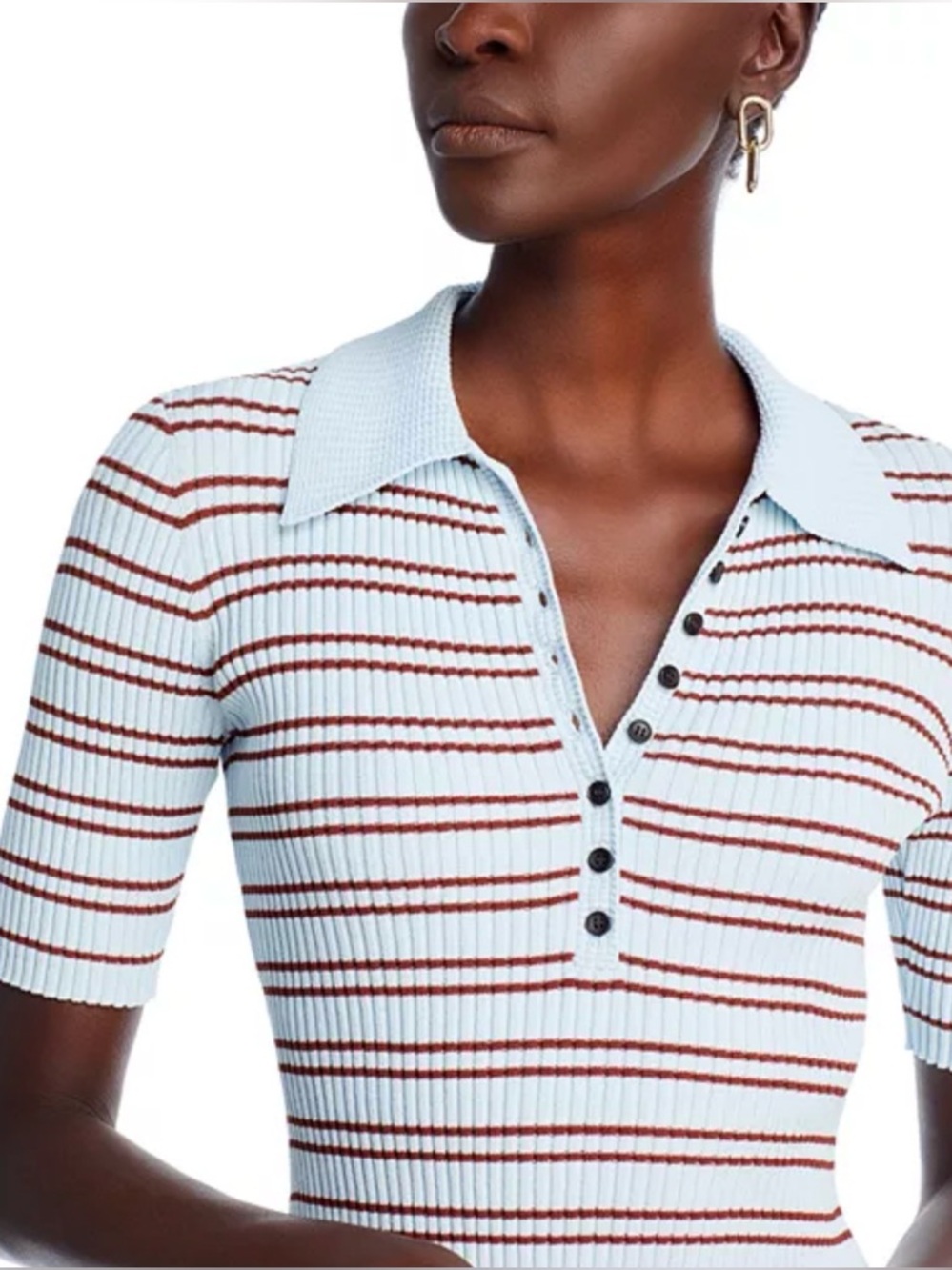 A.L.C. Sydney Striped Polo Top - Picture 2 of 11